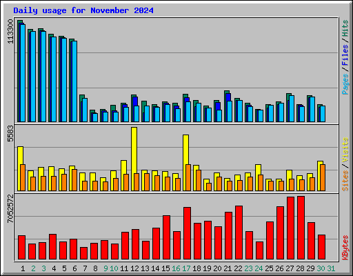 Daily usage for November 2024