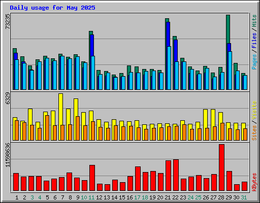 Daily usage for May 2025