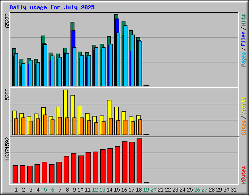 Daily usage for July 2025